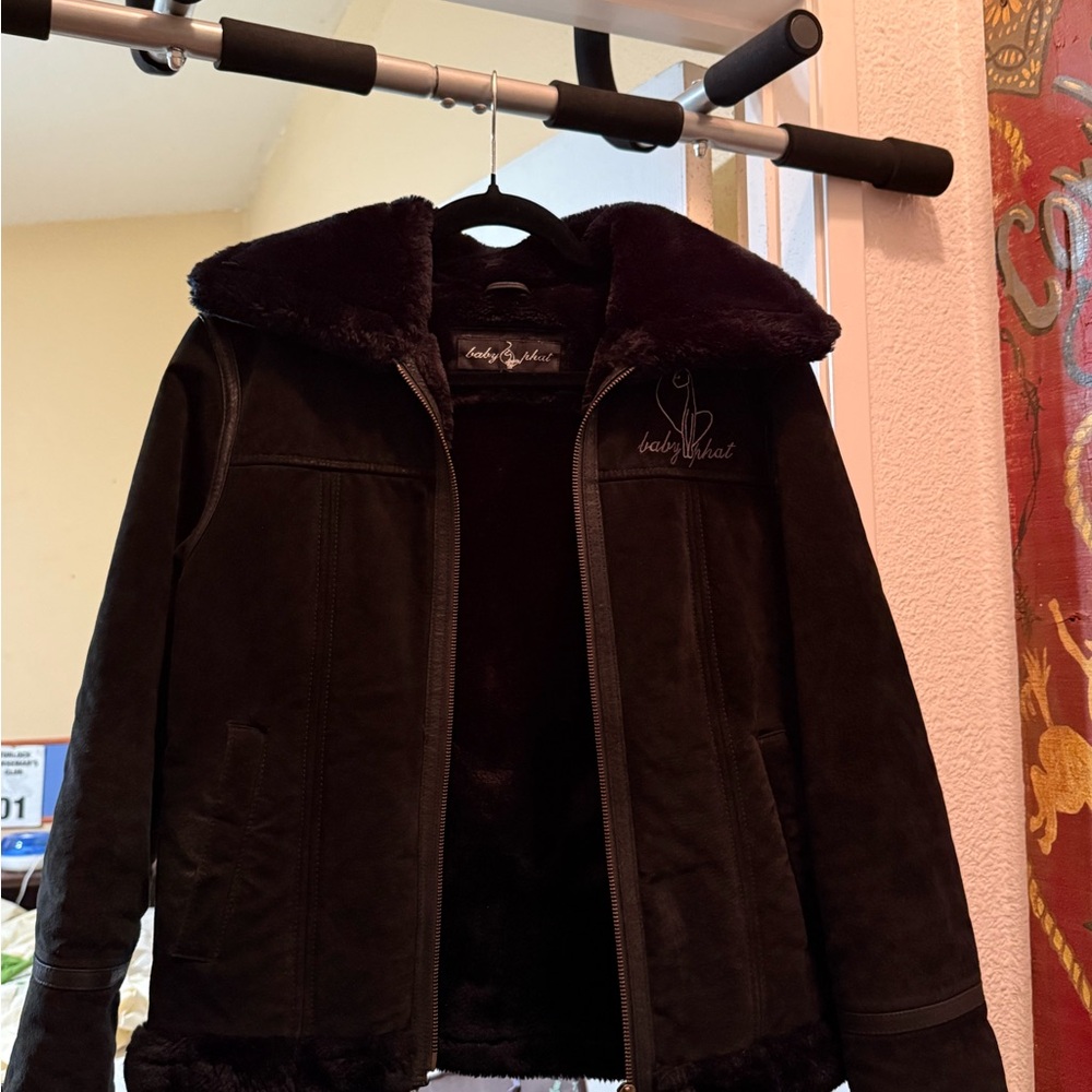 Baby Phat Black Coat with Embroidered Logo - Picture 2 of 5